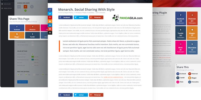 Plugin social sharing Monarch