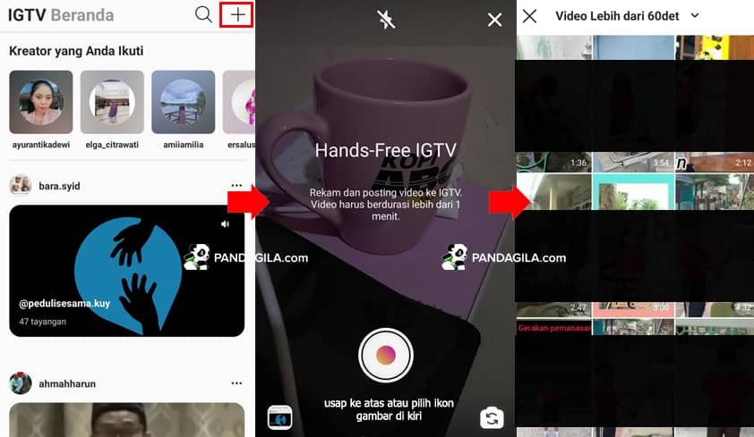 Cara Upload video di aplikasi IGTV