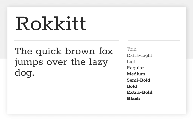 Google fonts Rokkit