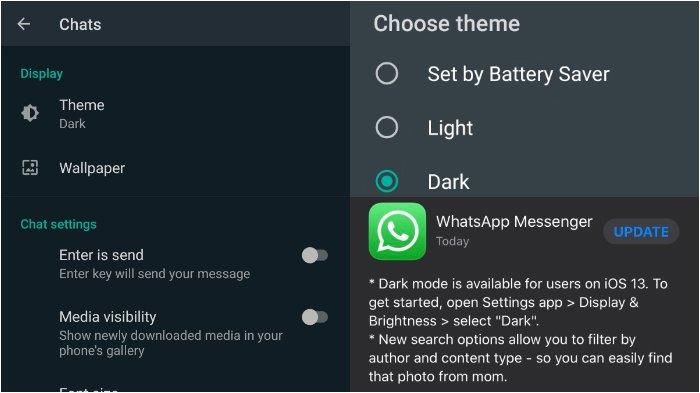 Cara mengaktifkan dark mode di WhatsApp