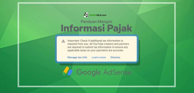 Panduan mengisi informasi pajak google adsense