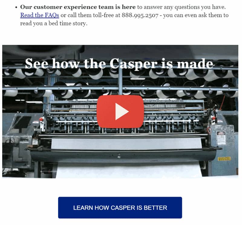 Contoh email Brand story Casper