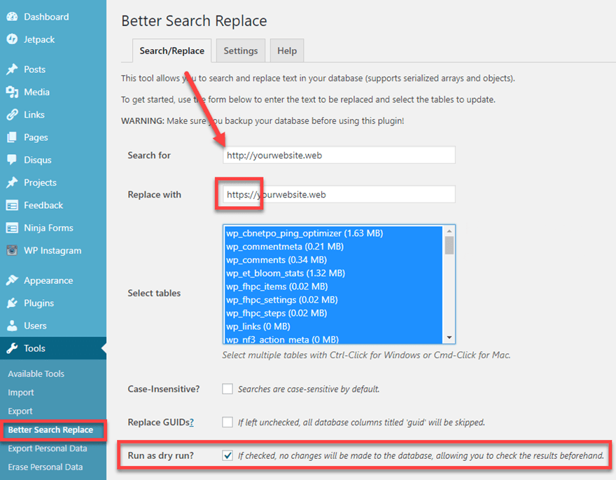 Better & Search Replace Plugin