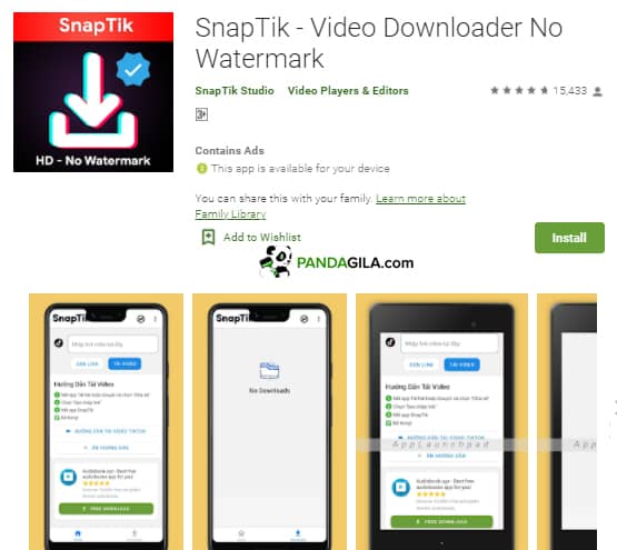 Aplikasi Snaptik untuk download video TikTok tanpa watermark
