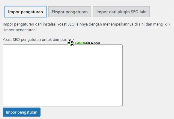 Tools Ekspor Import Yoast SEO